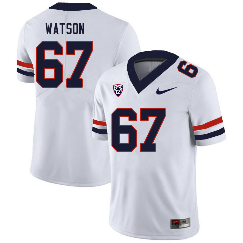 Men #67 David Watson Arizona Wildcats College Football Jerseys Sale-White - Click Image to Close
